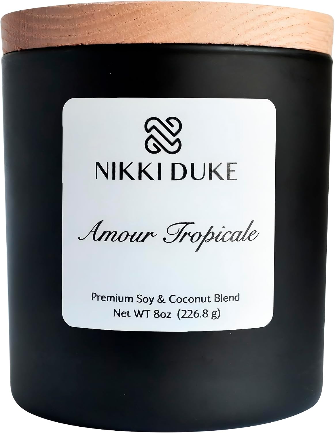 Amour Tropicale Candle, Hand-Poured Soy & Coconut Wax Blend, Tropical Aroma with Hibiscus, Coconut, Lime & Island Floral Notes, 40 Hr Even Burn Candles for Home Scented Collection, 8 oz Jar