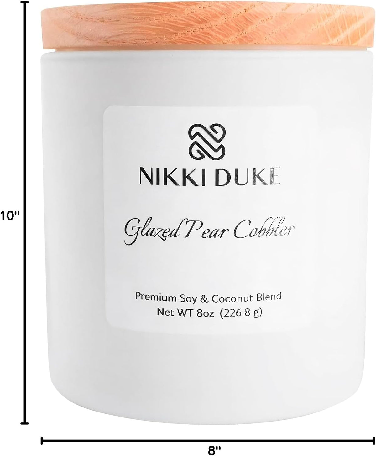 Glazed Pear Cobbler Candle, Hand-Poured Soy & Coconut Wax Blend, Candles for Home Scented Collection, Warm Glazed Pear Cobbler Aroma, 40 Hr Even Burn, 8 oz Jar
