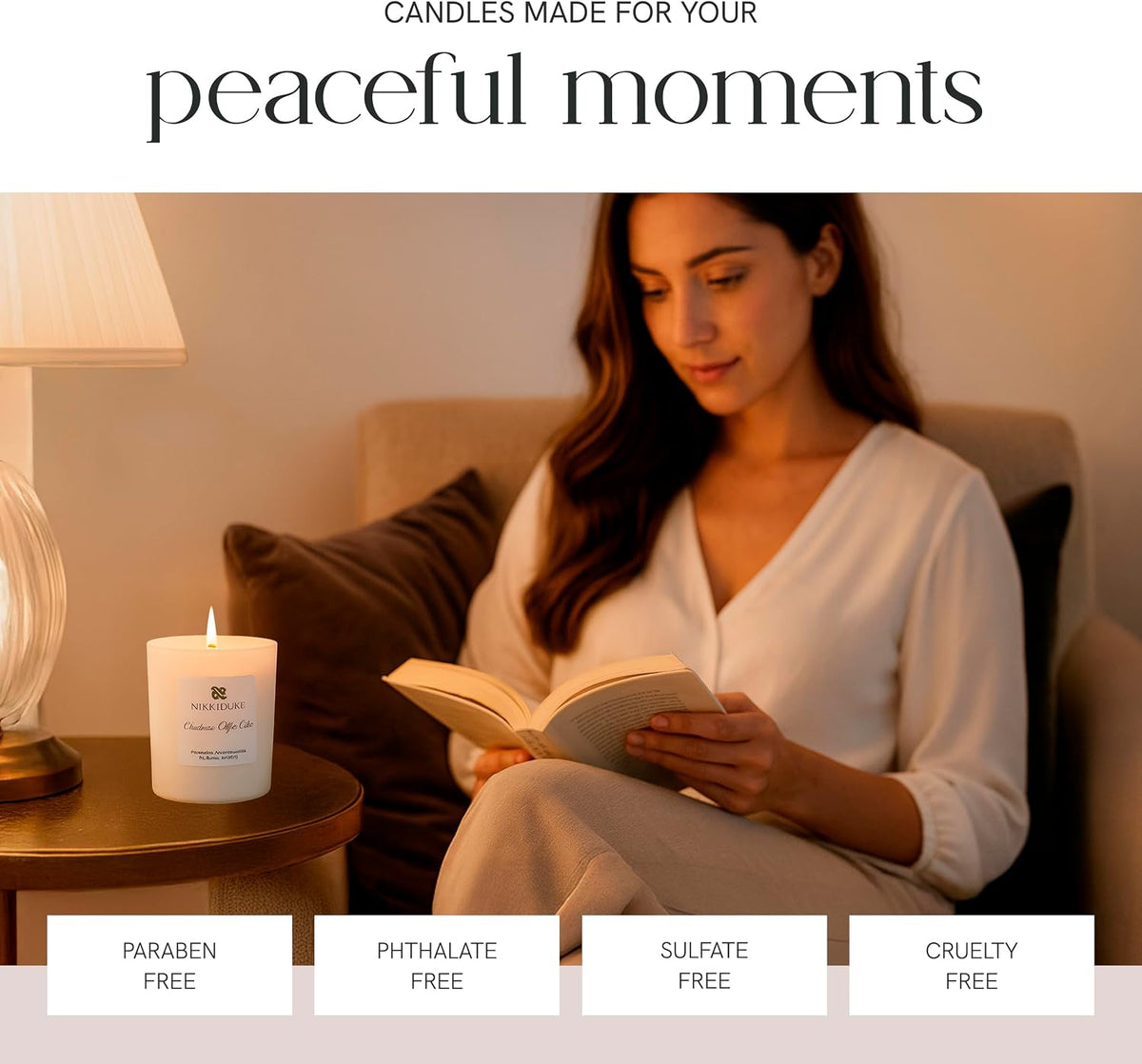 Sea Salt & Vanilla Candle, Hand-Poured Soy & Coconut Wax Blend, Soothing Aroma with Ocean Air & Creamy Vanilla Notes, 40 Hr Even Burn Candles for Home Scented Collection, 8 oz Jar