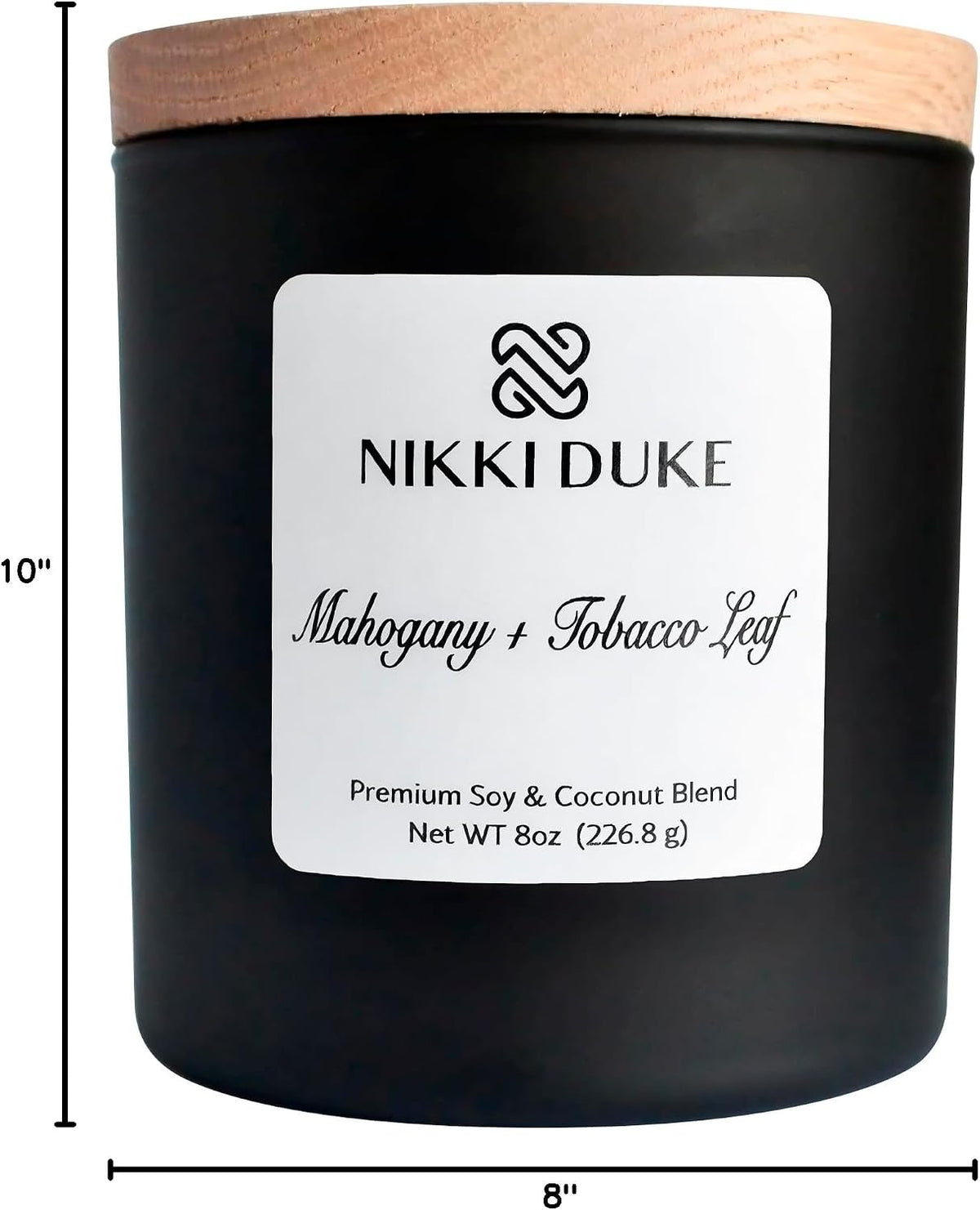Mahogany & Tobacco Leaf Candle, Hand-Poured Soy & Coconut Wax Blend, Earthy Aroma with Rich Wood & Smoky Tobacco Leaf Notes, 40 Hr Even Burn Candles for Home