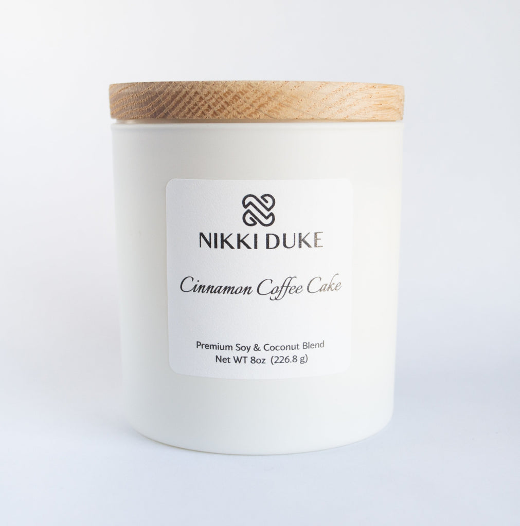 Nikki Duke Cinnamon Coffee Cake 8 oz Premium Soy Candle