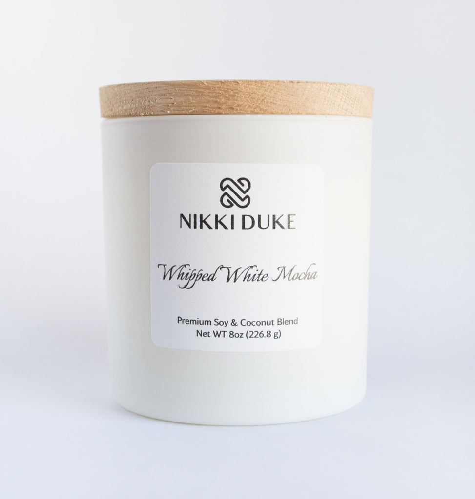 Nikki Duke Whipped White Mocha 8 oz Premium Soy Candle