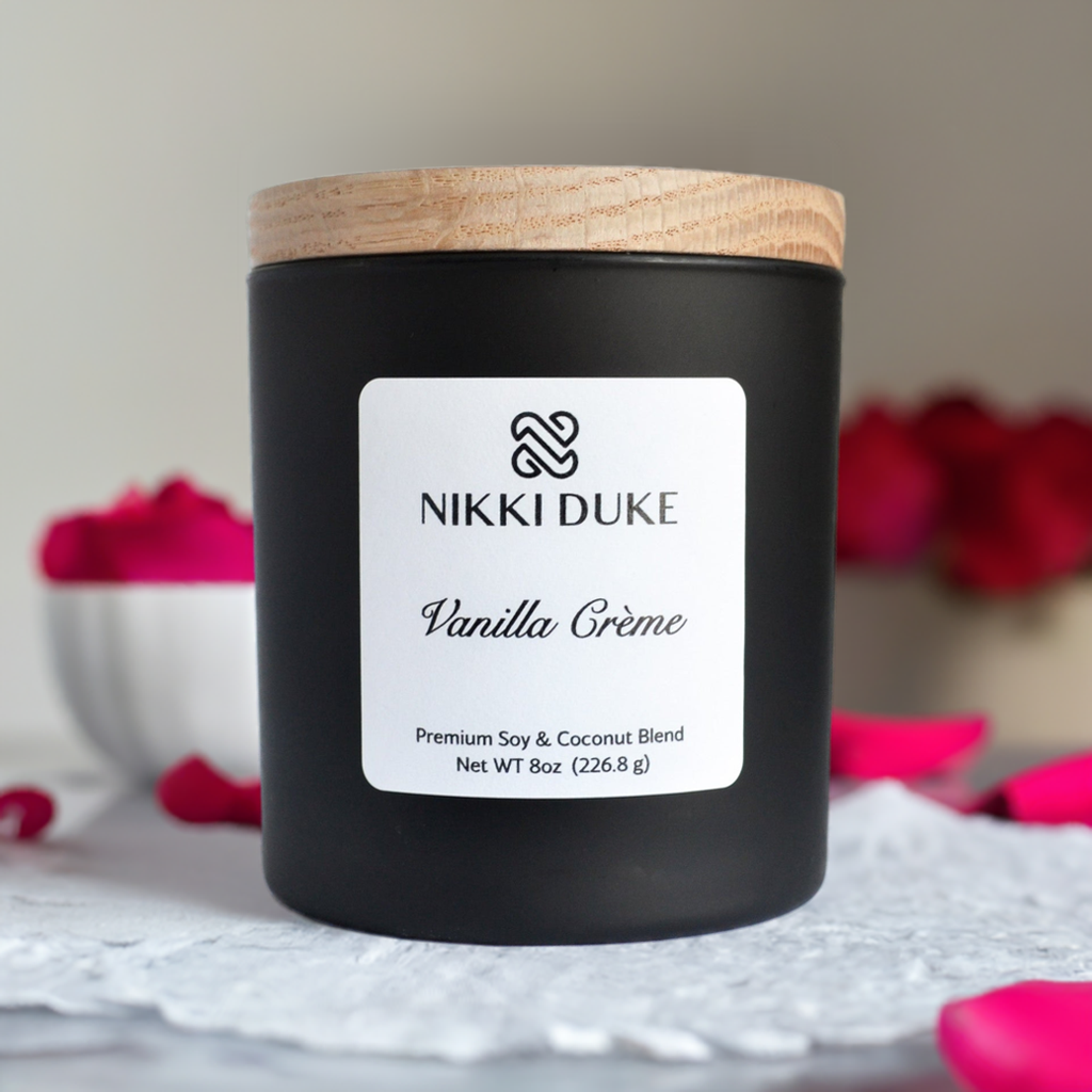 Nikki Duke Vanille Crème 8 oz Bougie de soja premium